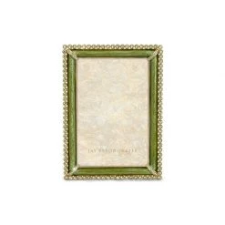 Jay Strongwater Lorraine Stone Edge 4" X 6" Frame - Leaf