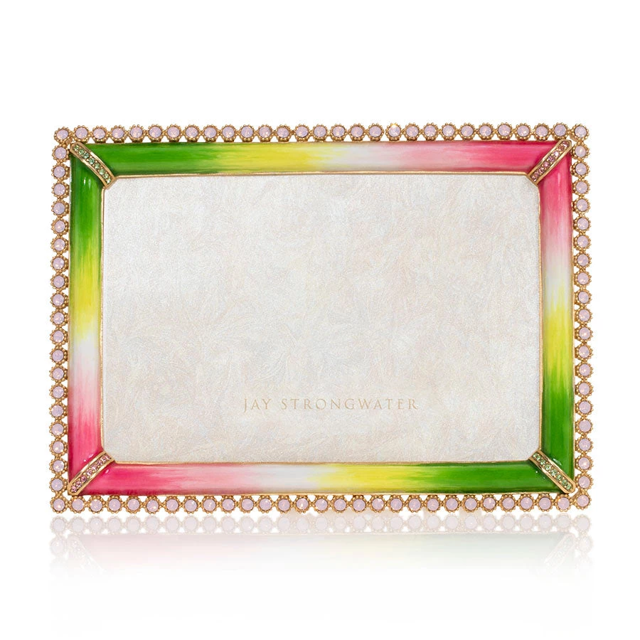 Jay Strongwater FRAMES Lorraine Stone Edge 4" X 6" Frame - Flora 2 Jay Strongwater FRAMES Lorraine Stone Edge 4" X 6" Frame - Flora