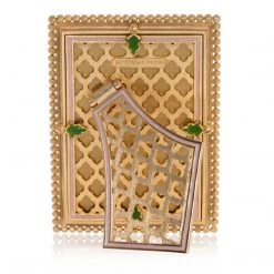 Jay Strongwater FRAMES Lorraine Stone Edge 4" X 6" Frame - Flora 5 Jay Strongwater FRAMES Lorraine Stone Edge 4