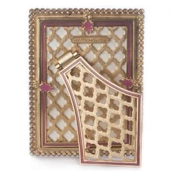 Jay Strongwater Lorraine Stone Edge 4" X 6" Frame - Rose FRAMES