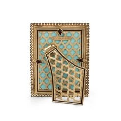 Jay Strongwater Lorraine Stone Edge 4" X 6" Frame - Safari FRAMES