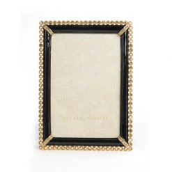 Jay Strongwater Lorraine Stone Edge 4" X 6" Frame - Black FRAMES