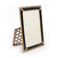 Jay Strongwater Lorraine Stone Edge 4" X 6" Frame - Black FRAMES