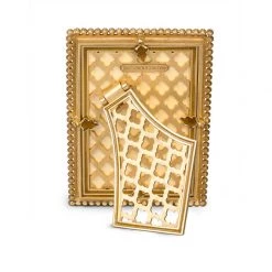 Jay Strongwater Lorraine Stone Edge 4" X 6" Frame - Gold FRAMES