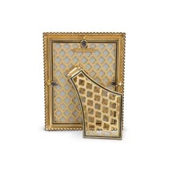 Jay Strongwater FRAMES Lucas Stone Edge 5" X 7" Frame - Silver