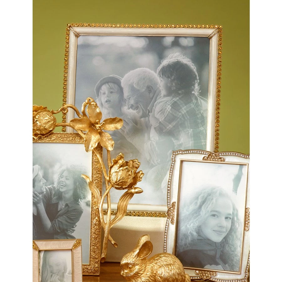 Jay Strongwater FRAMES Laetitia Stone Edge 8" X 10" Frame - Gold 3 Jay Strongwater FRAMES Laetitia Stone Edge 8" X 10" Frame - Gold