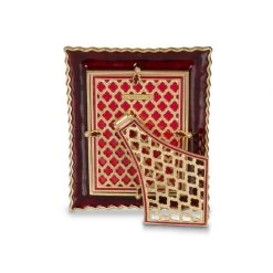 Jay Strongwater Blair Ruffled Edge 5" X 7" Frame - Ruby