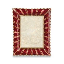 Jay Strongwater Blair Ruffled Edge 5" X 7" Frame - Ruby