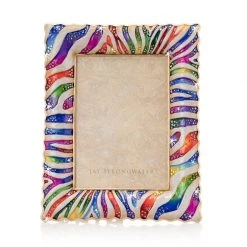 Jay Strongwater Wyatt Zebra 5" X 7" Frame - Rainbow FRAMES
