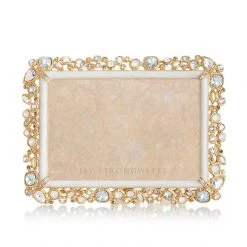 Jay Strongwater FRAMES Emery Bejeweled 4" X 6" Frame - White Opal