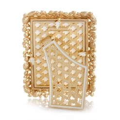 Jay Strongwater FRAMES Emery Bejeweled 4" X 6" Frame - White Opal 5 Jay Strongwater FRAMES Emery Bejeweled 4