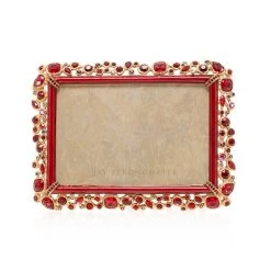Jay Strongwater FRAMES Emery Bejeweled 4" X 6" Frame - Ruby