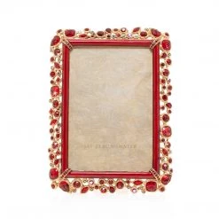 Jay Strongwater FRAMES Emery Bejeweled 4" X 6" Frame - Ruby