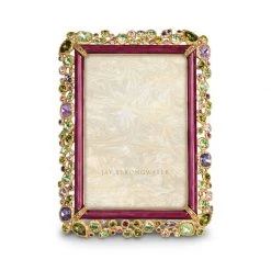 Jay Strongwater FRAMES Emery Bejeweled 4" X 6" Frame - Brocade