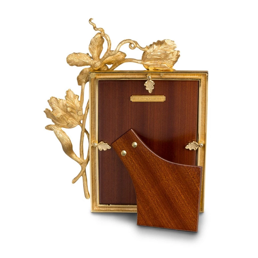 Jay Strongwater Irene Tulip 5" X 7" Frame - Gold 2 Jay Strongwater Irene Tulip 5" X 7" Frame - Gold