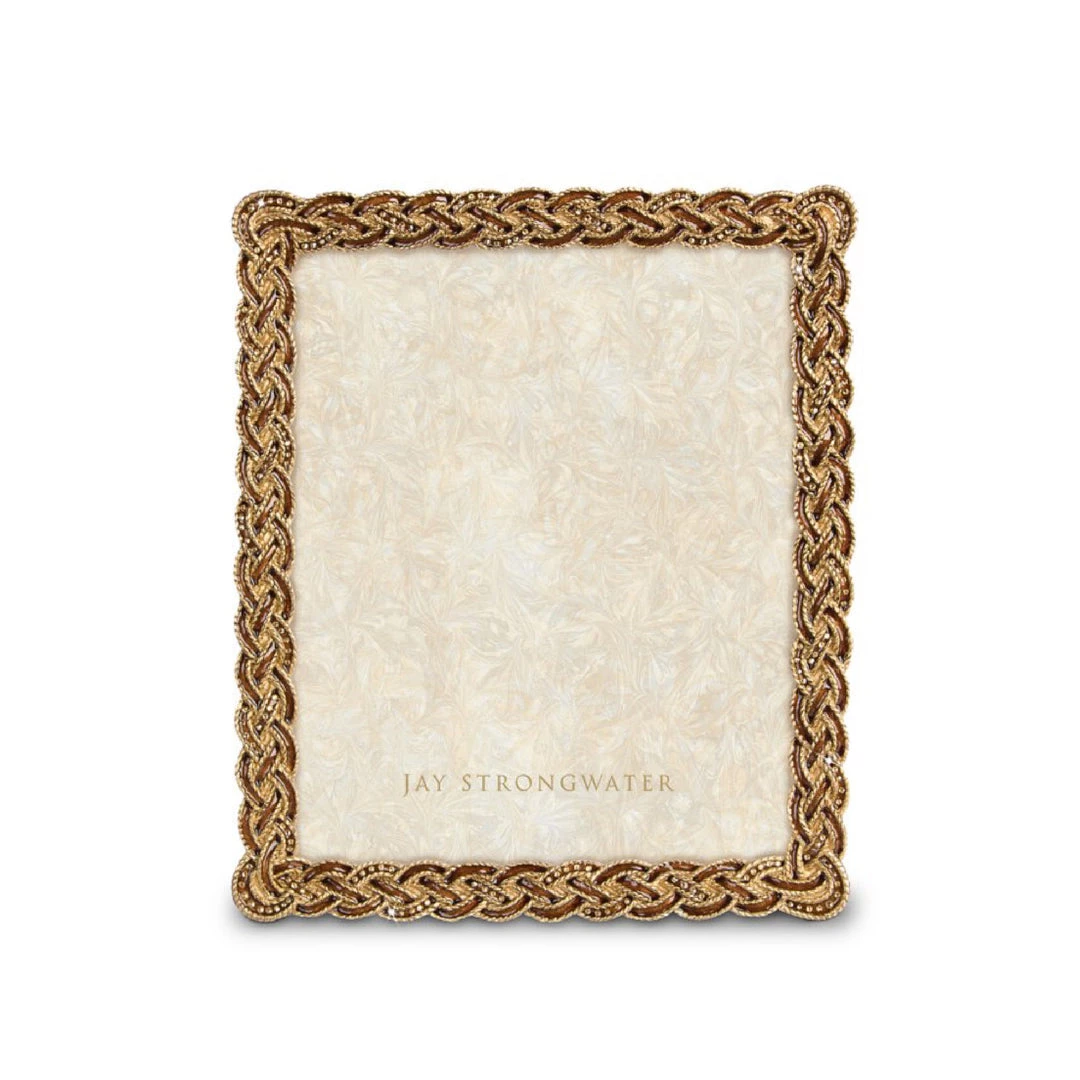Jay Strongwater Aidan Braided 8" X 10" Frame - Amber 1 Jay Strongwater Aidan Braided 8" X 10" Frame - Amber