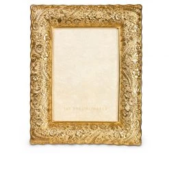 Jay Strongwater FRAMES Katerina Ruffle Edge Floral 5" X 7" Frame - Gold
