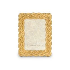 Jay Strongwater Conan Braided 3.5" X 5" Frame - Gold FRAMES