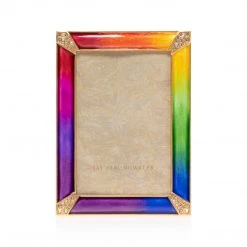 Jay Strongwater Leonard Pavé Corner 4" X 6" Frame - Rainbow FRAMES