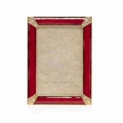 Jay Strongwater Leonard Pavé Corner 4" X 6" Frame - Ruby