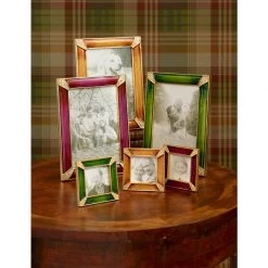 Jay Strongwater Leonard Pavé Corner 4" X 6" Frame - Emerald FRAMES