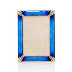 Jay Strongwater Leonard Pavé Corner 4" X 6" Frame - Delft Garden