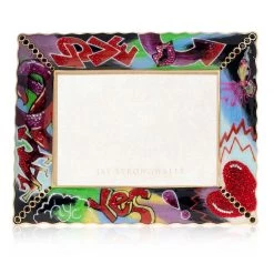 Jay Strongwater FRAMES Clifton Ruffle Edge 5" X 7" Frame - Graffiti