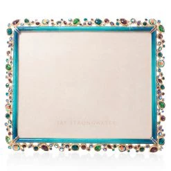 Jay Strongwater Theo Bejeweled 8" X 10" Frame - Peacock