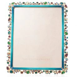 Jay Strongwater Theo Bejeweled 8" X 10" Frame - Peacock