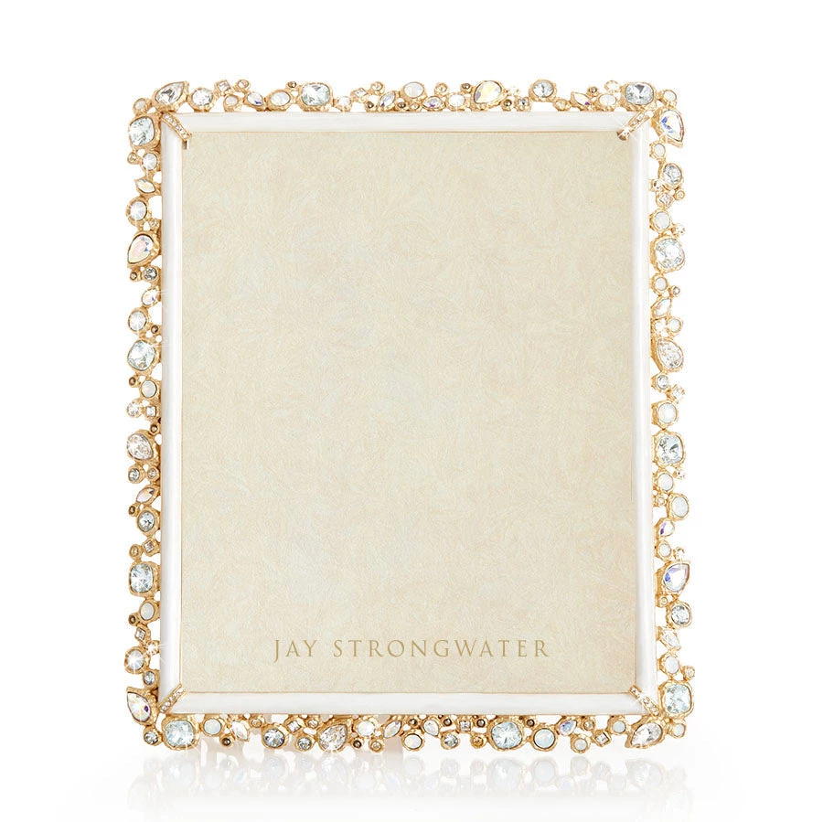 Jay Strongwater FRAMES Theo Bejeweled 8" X 10" Frame - White Opal 1 Jay Strongwater FRAMES Theo Bejeweled 8" X 10" Frame - White Opal