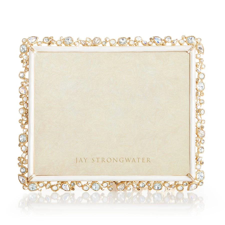 Jay Strongwater FRAMES Theo Bejeweled 8" X 10" Frame - White Opal 2 Jay Strongwater FRAMES Theo Bejeweled 8" X 10" Frame - White Opal