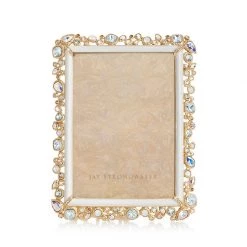Jay Strongwater Leslie Bejeweled 5" X 7" Frame - White Opal