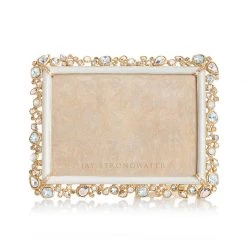 Jay Strongwater Leslie Bejeweled 5" X 7" Frame - White Opal