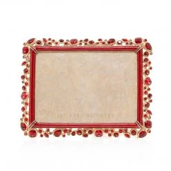 Jay Strongwater Leslie Bejeweled 5" X 7" Frame - Ruby FRAMES