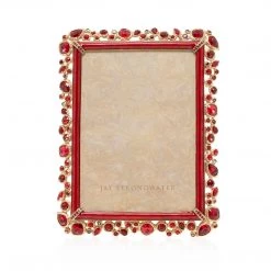 Jay Strongwater Leslie Bejeweled 5" X 7" Frame - Ruby FRAMES