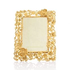 Jay Strongwater Ophelia Cluster Floral 5"x7" Frame - Gold FRAMES