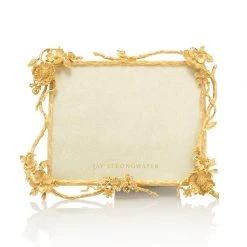 Jay Strongwater Delilah Floral Branch 8" X 10" Frame - Gold