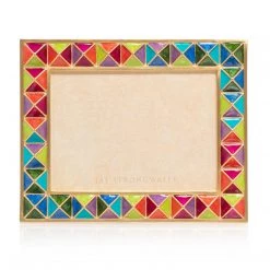 Jay Strongwater Abaculus Pyramid 3" X 4" Frame - Rainbow