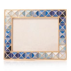 Jay Strongwater Abaculus Pyramid 3" X 4" Frame - Delft Garden FRAMES