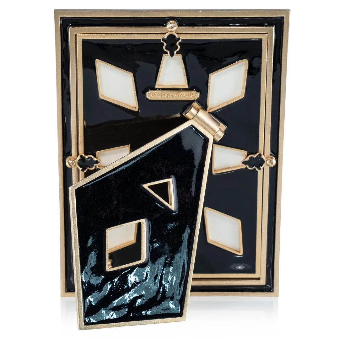 Jay Strongwater FRAMES Mosaic Pyramid 5" X 7" Frame - Black Onyx 4 Jay Strongwater FRAMES Mosaic Pyramid 5" X 7" Frame - Black Onyx