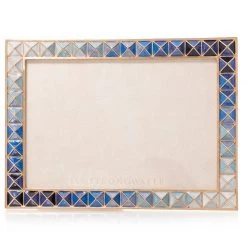 Jay Strongwater Mosaic Pyramid 5" X 7" Frame - Indigo FRAMES