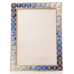 Jay Strongwater Mosaic Pyramid 5" X 7" Frame - Indigo FRAMES