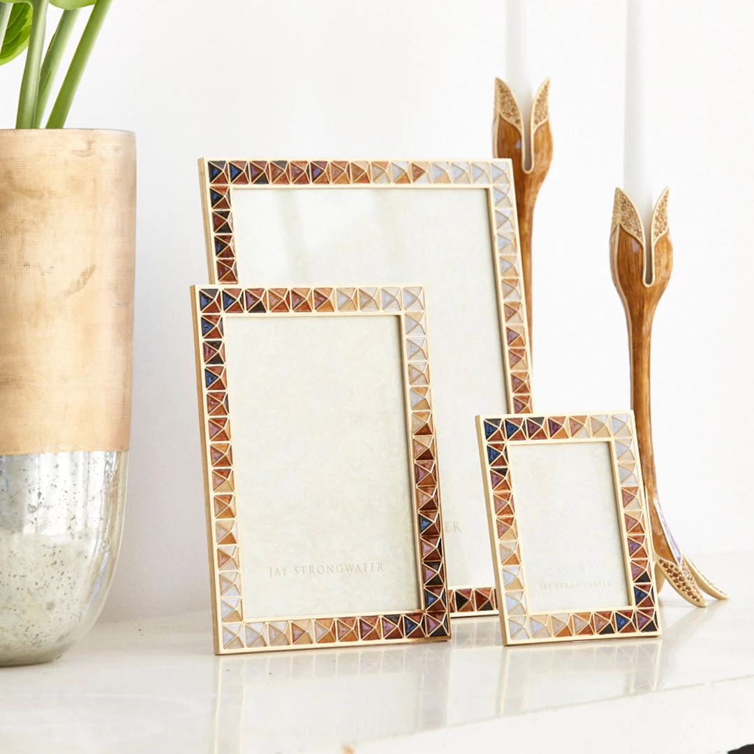 Jay Strongwater FRAMES Vertex Pyramid 8" X 10" Frame - Topaz 5 Jay Strongwater FRAMES Vertex Pyramid 8" X 10" Frame - Topaz