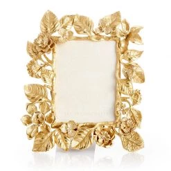 Jay Strongwater Maeve Dutch Floral 5" X 7" Frame - Gold