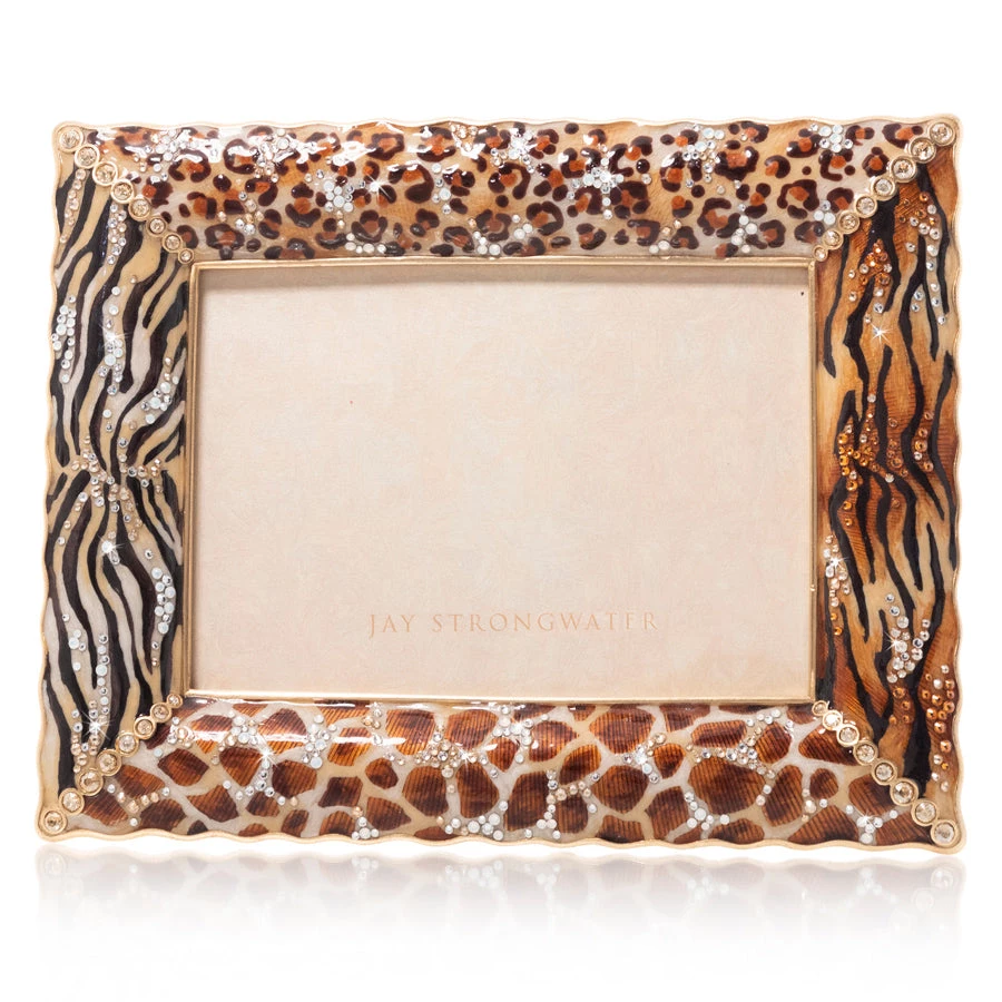 Jay Strongwater FRAMES Demi Mixed Animal Print 5" X 7" Frame - Jungle 2 Jay Strongwater FRAMES Demi Mixed Animal Print 5" X 7" Frame - Jungle