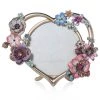 Jay Strongwater Prem 4" Round Heart Bouquet Frame - Flora FRAMES